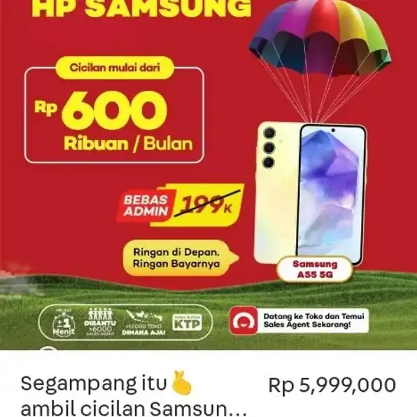 Promo Akhir Tahun!!, Segampang itu Nyicil Samsung A55 5G, Dapatkan Bunga 0% dan Free Cicilan 1x