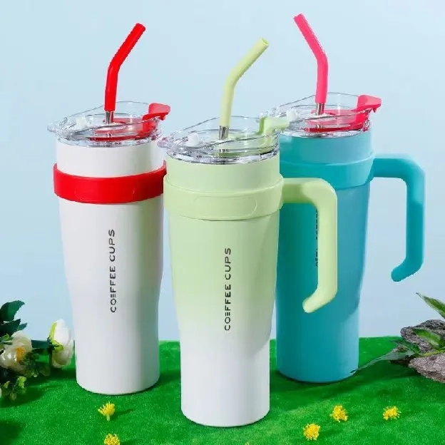 Tumbler dengan pegangan sublimate blank cup vacuum stainless 1200ML