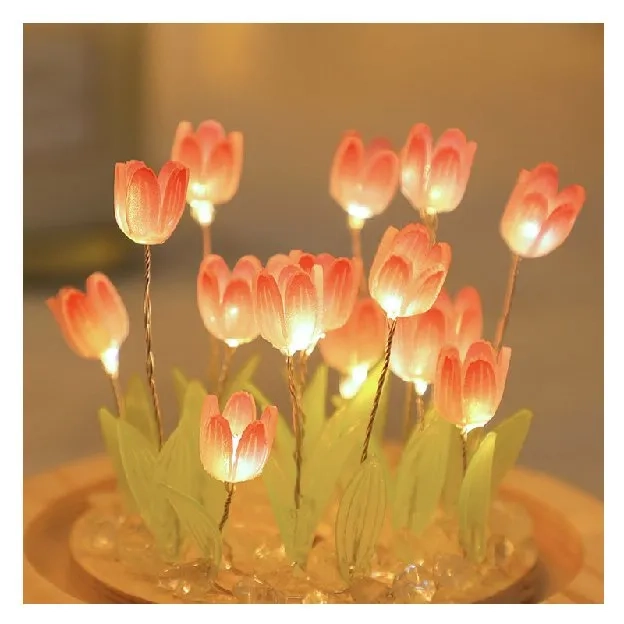 Tulip Malam Lampu Led Kamar Tidur Ins DIY Untuk Dekorasi Hadiah Liburan