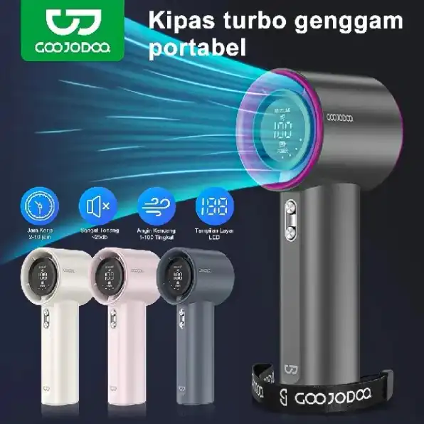 Mini kipas Strong Wind 100 Gear Wind Speed kipas angin Digital Display Adjustable Turbo