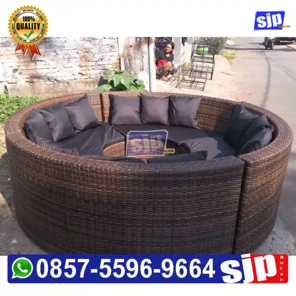 085755969664, jual sofa rotan sintetis model lingkaran