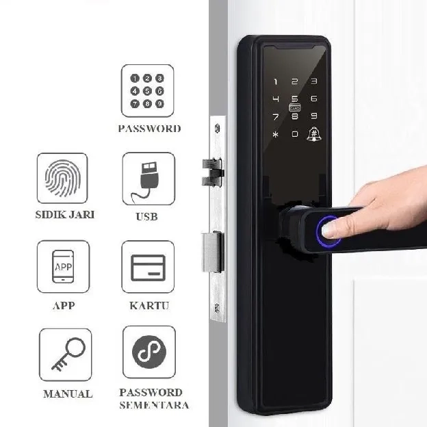 KUNCI SMARTDOOR LOCK / KUNCI PINTU HANDLE PASSWORD FINGER PRINT / SMART DOOR SMART HOME / kunci sidi