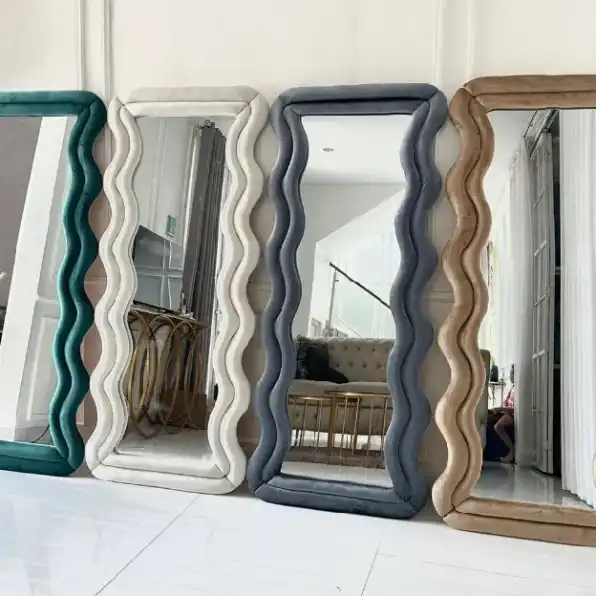 Wavy Mirror / Cermin Aesthetic / Cermin Estetik / Irregular Wavy Mirror / Standing Mirror Aesthetic