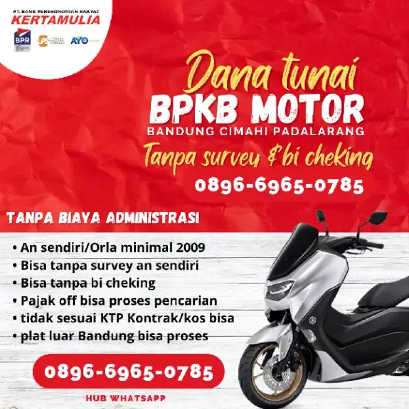 terima Gadai BPKB motor tanpa survey bandung