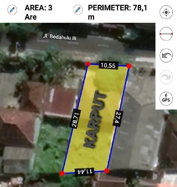 Dijual 3 are, Jl. Bedahulu Gatsu Tengah Peguyangan Denpasar