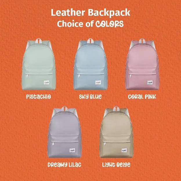 Basic Leather Backpack - Tas Ransel Kulit Sekolah Serbaguna