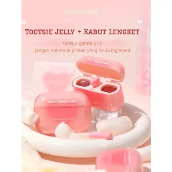 AirPods Lipstik Cloud Sense Duplex Lip Glaze Dual Colour Lip Glaze Headphone Lip Glaze