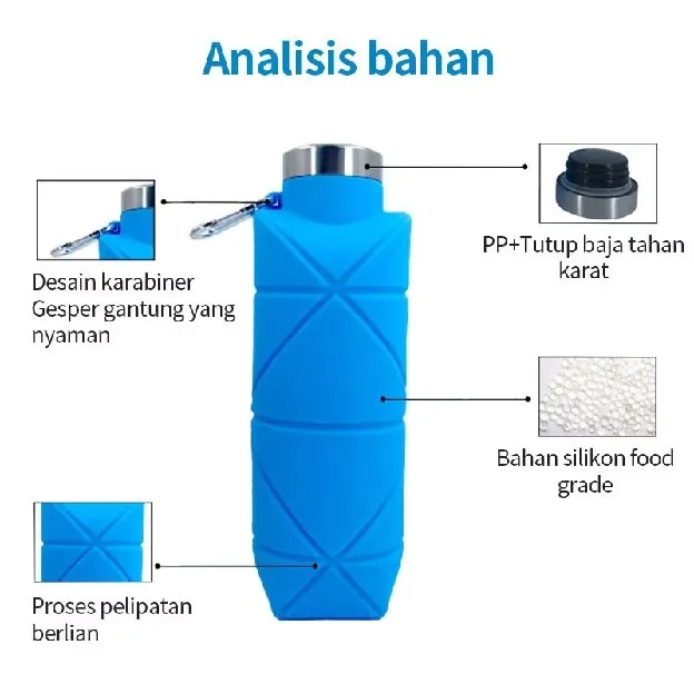 botol minum lipat botol minum lipat silikon tempat minum silikon botol minum portable foldable bottl