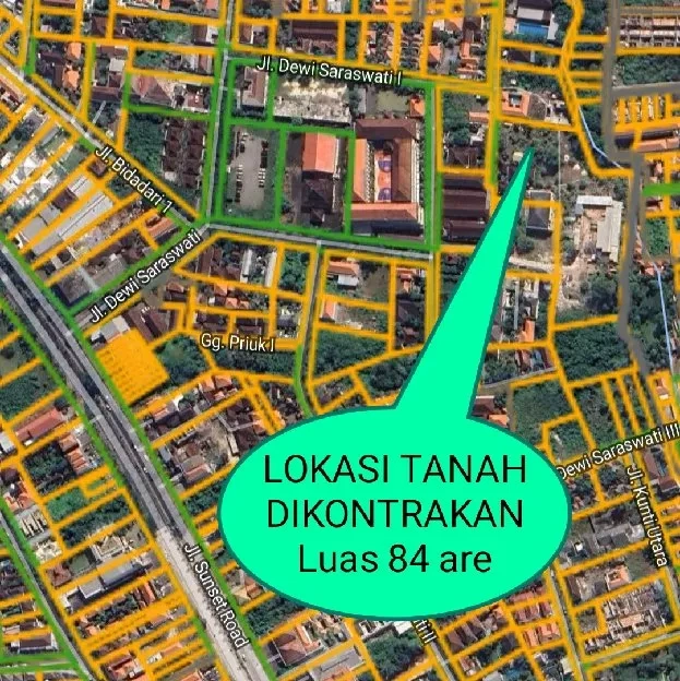 Dikontrakan 30 & 84 are, Jl. Dewai Saraswati Seminyak Sunsetroad Kuta