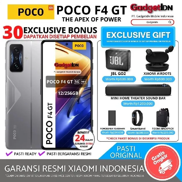 POCO F4 GT 5G 12/256GB GARANSI RESMI XIAOMI INDONESIA