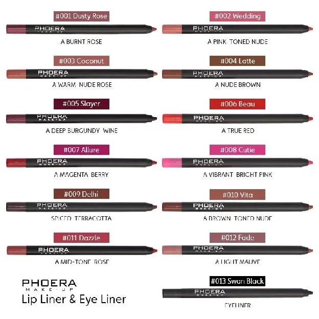 Ampelia Lip Liner Pencil+Lip Gloss 2 in 1 Matte Lip Liner Pencil Natural Lip Makeup Soft Pencils Pre