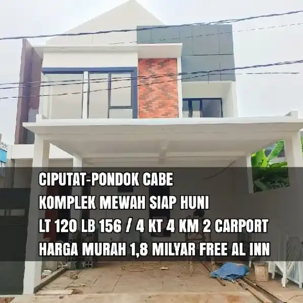 Rumah Baru Siap Huni dlm komplek di Ciputat,Pondok Cabe.FreeAl-in