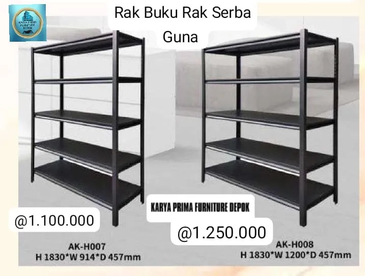 Rak Buku Rak Serba Guna Besi kuat dan awet ukuran 1830x914x457 spesial 1.100.000 free ongkir pasang 