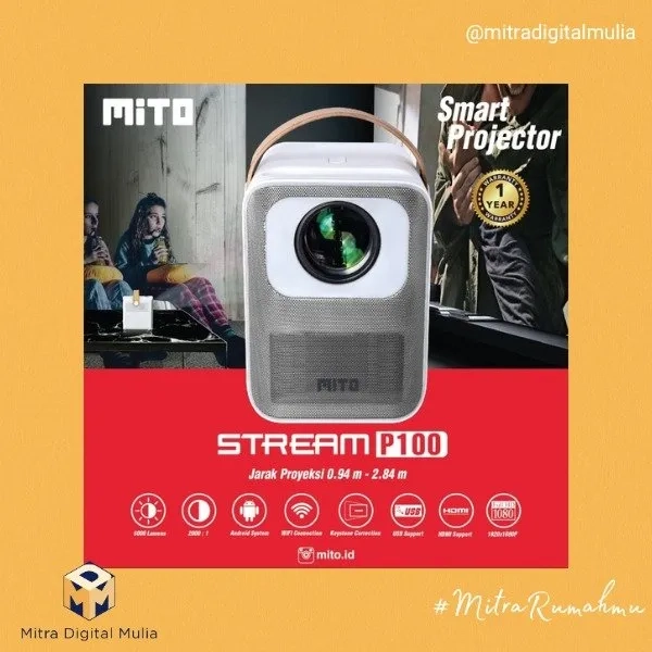 Stream Smart Projector P 100 Proyektor Android Full HD