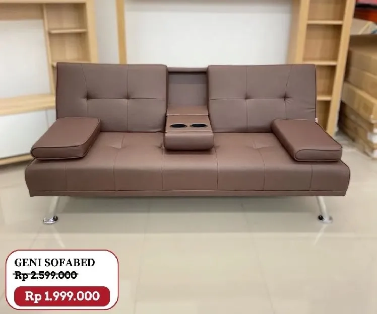 Selma Geni Sofa Bed Kulit - Coklat