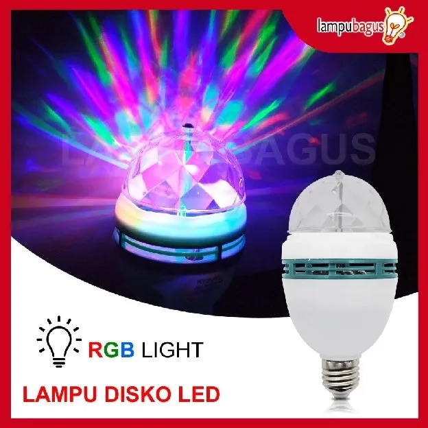 Lampu Disko LED / Lampu Bohlam Disko LED Putar RGB