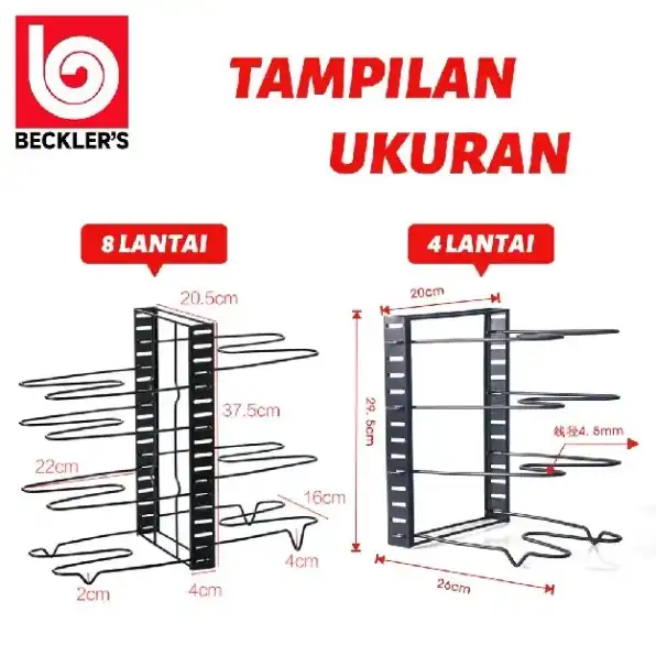 Rak Tutup Panci Teplon Wajan/ Rak Dapur Stainless Steel Serbaguna