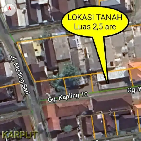 Dijual 2,5 are, Jl. Muding Sari Kerobokan KAJA Gatsu Barat Kuta Utara