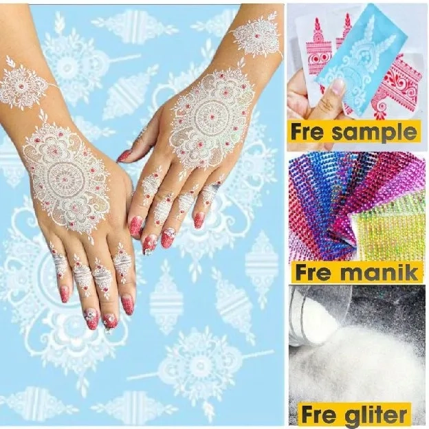 FREE (manik+gliter) 1 PCS KANAN KIRI HENNA INSTAN WEDDING