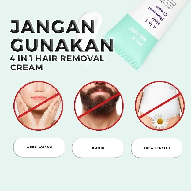 Milk Recipe Hair Removal Cream 4in1 Hair Removal Cream - Krim Waxing Perontok Bulu Ketiak  Non-Irrit