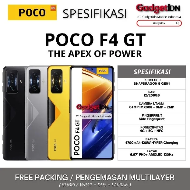 POCO F4 GT 5G 12/256GB GARANSI RESMI XIAOMI INDONESIA