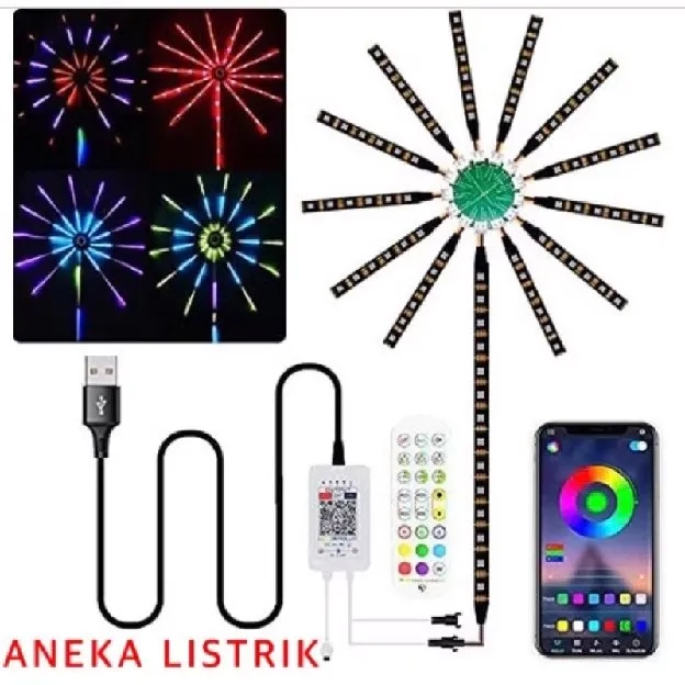 LAMPU LED STRIP MODEL KEMBANG API / ROCKWARE FIREWORK LED MAGIC COLOR LAMP / LAMPU STRIP KEMBANG API