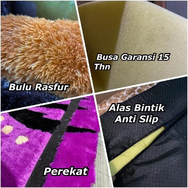 Sofa Bed Minimalis Karakter / Sofabed Bulu Rasfur Lipat Varian Motif Busa Yellow Tinggi 30cm