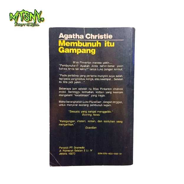 Novel Buku Agatha Christie Membunuh Itu Gampang Gramedia