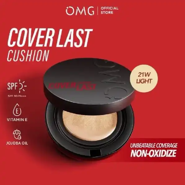 OMG Oh My Glam Coverlast Cushion 15g - Cushion Foundation Concealer Skin Tint Make Up High Coverage