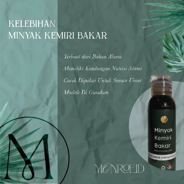 MINYAK KEMIRI BAKAR 100% ORIGINAL - Minyak penumbuh rambut alis bulu mata / Penumbuh rambut botak da