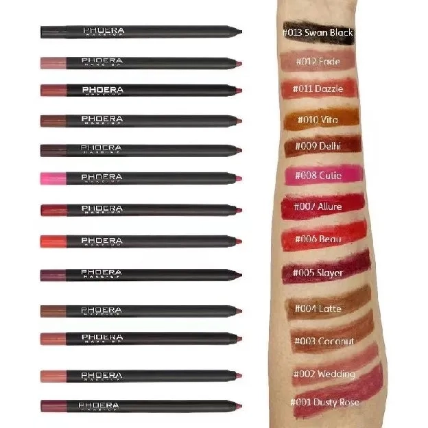 Ampelia Lip Liner Pencil+Lip Gloss 2 in 1 Matte Lip Liner Pencil Natural Lip Makeup Soft Pencils Pre