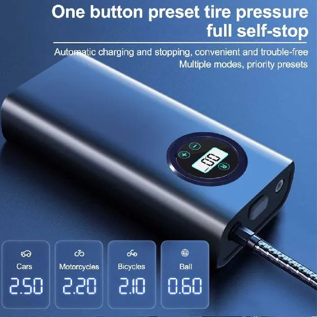 Pompa Ban Mobil Elektrik LCD Inflator Portable 150PSi 3600mAh - 7CRS5OBK