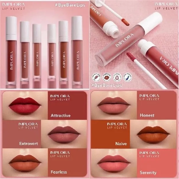 Implora Lip Velvet Matte Lip Cream 4.6g Lip Cream Halal Original BPOM