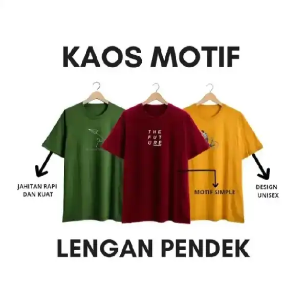 Kaos motif paket 7 pcs