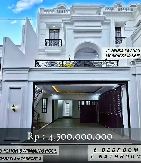 3 Floor Private Kolam Renang at Jagakarsa Jakarta Selatan