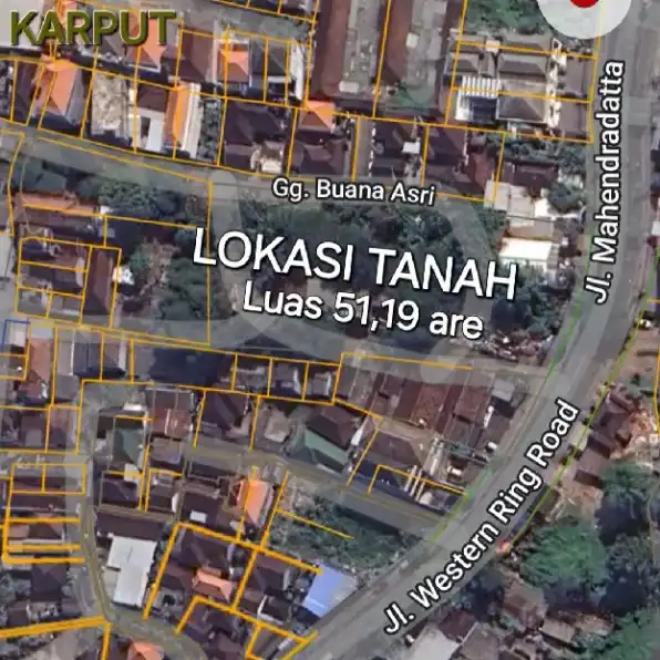 Tanah 51,19 are, Jl. Mahendradata Western Ring Road Padangsambian Klod Denpasar