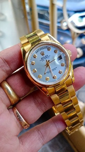 jam pria Rolex presiden otomatis