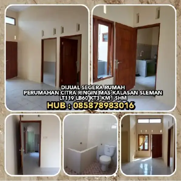 DIJUAL RUMAH DI PERUMAHAN CITRA RINGIN MAS KALASAN SLEMAN.LT119 LB60 KT3 KM1 SHM.H: 085878983016* 