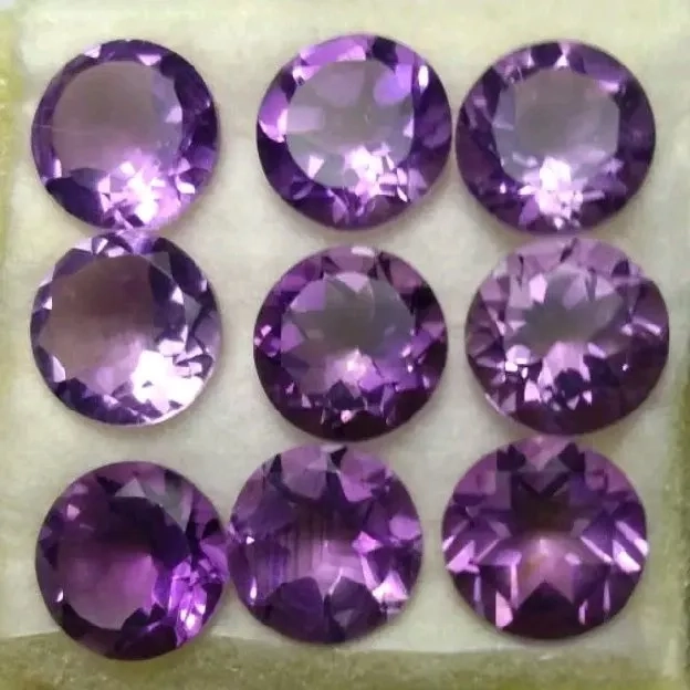 natural kecubung round cut natural amethyst