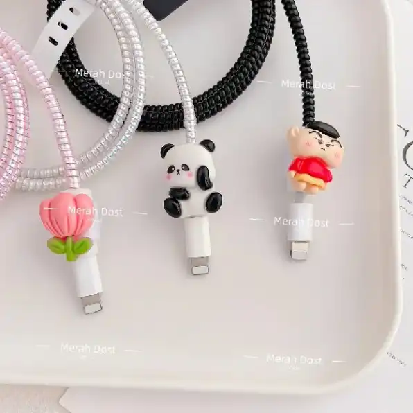 Pelindung Kabel Charger Kabel Data Kawat Kabel Data HP Untuk Iphone Android Universal Motif Kartun