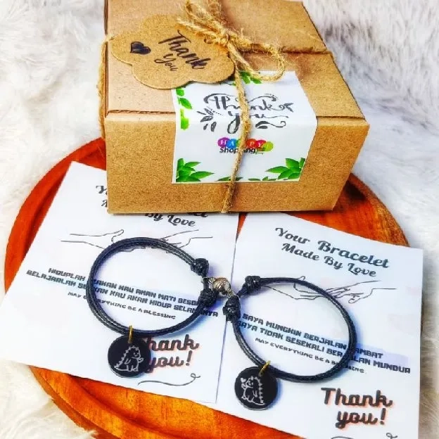 Gelang Dino Couple Hitam FREE BOX