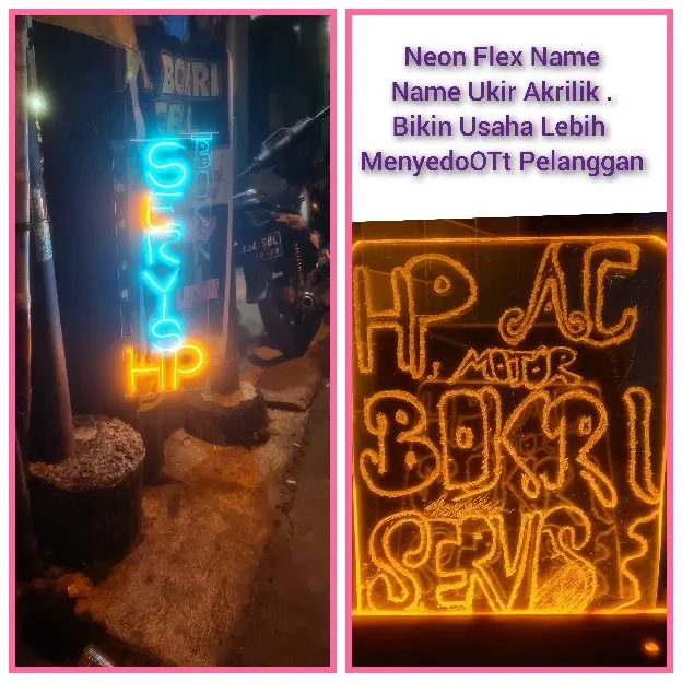 Jasa Pembuatan Neon Box Running text Neon Flex dll