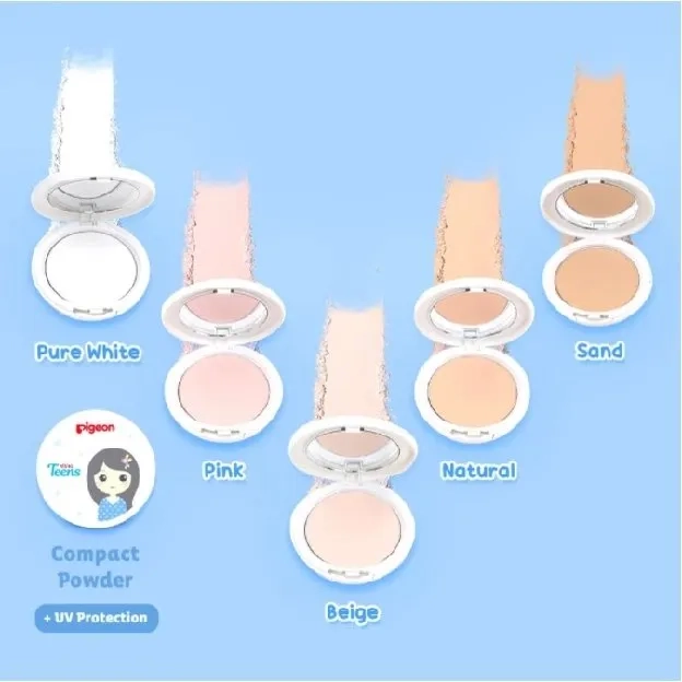 PIGEON TEENS COMPACT POWDER+UV Protection 14gr | Bedak Padat Remaja | Natural Finish Look