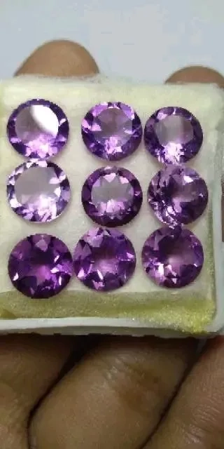 natural kecubung round cut natural amethyst