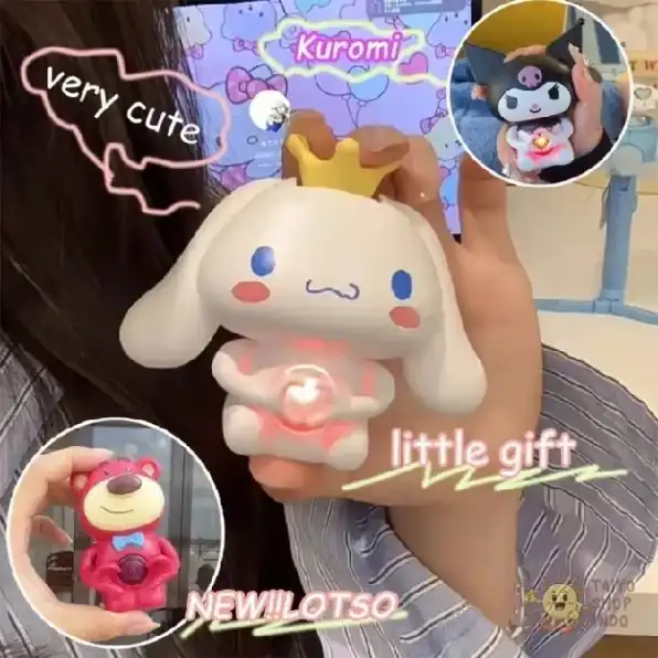 Boneka I Love You Cinnamoroll Melody Lotso Sanrio LED Night Light Gantungan kunci cinnamoroll Figure