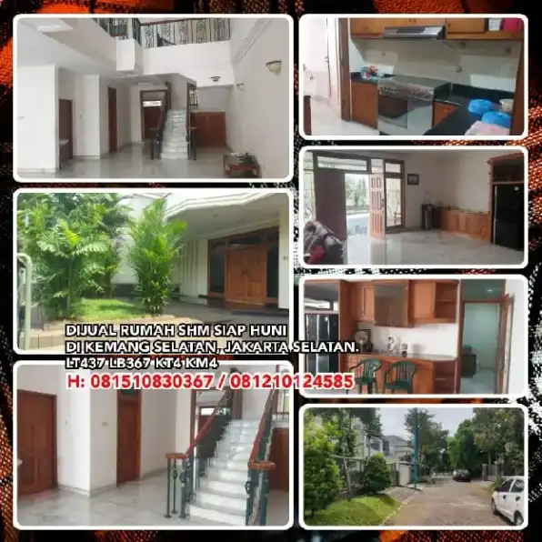 DIJUAL RUMAH SHM SIAP HUNI DI KEMANG SELATAN, JAKARTA SELATAN.LT437 LB367 KT4 KM4.H: 081510830367 