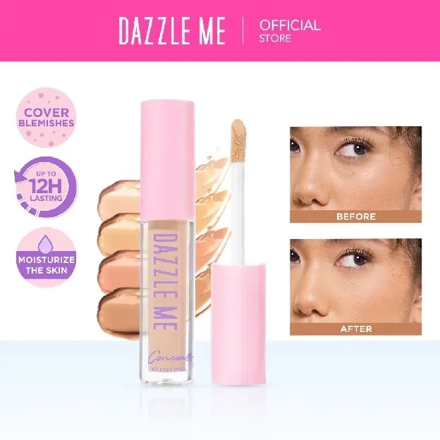 DAZZLE ME Our Secret Cover Concealer | Liquid Makeup Tahan Lama Matte 4 Colors Natural High Coverage