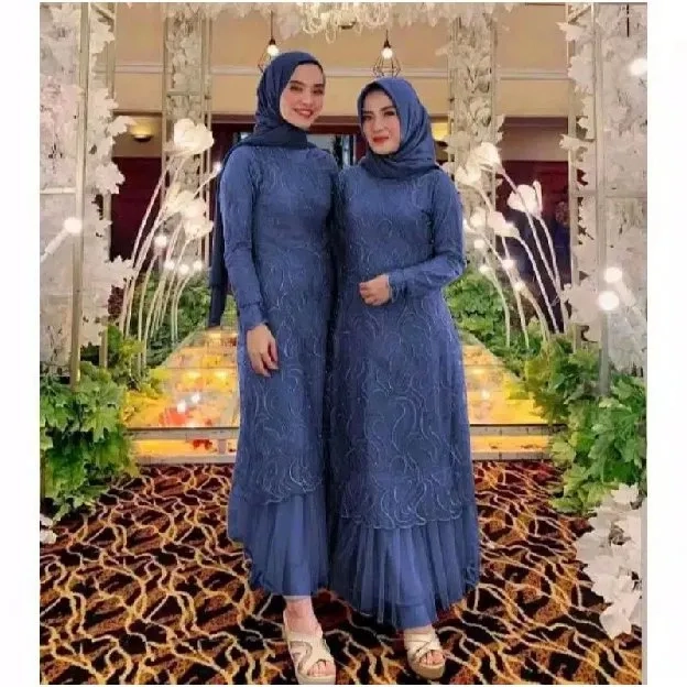 Baju Muslim / Dress Maxi Geraldine Brukat Tile