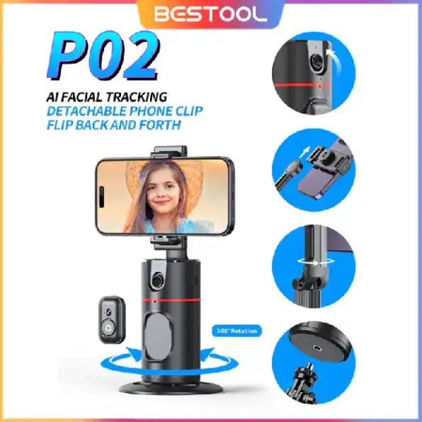 Auto Face Tracking Gimbal Handphone Stabilizer Tripod Phone Selfie Stick 360°Rotation Holder AI Foll