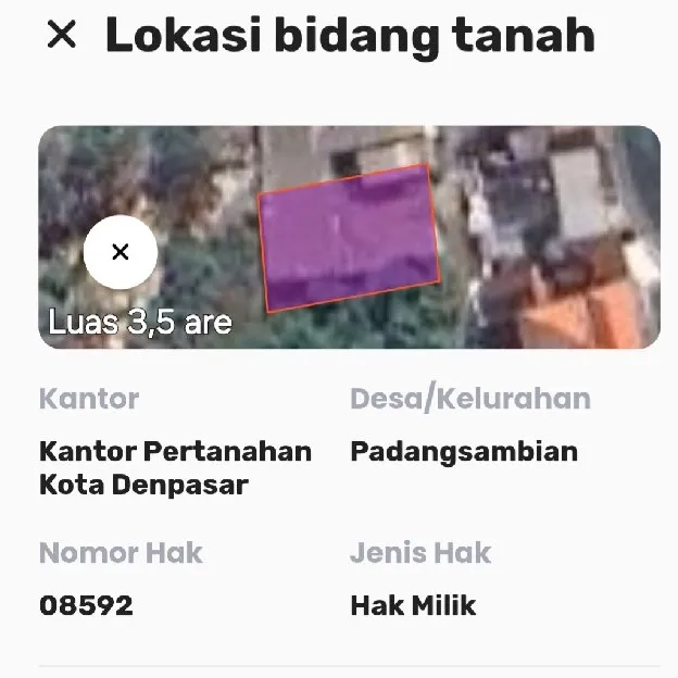 Dijual 3,5 are, Jl. Padang Teki BaliMed Mahrndradata Padangsambian Denpasar